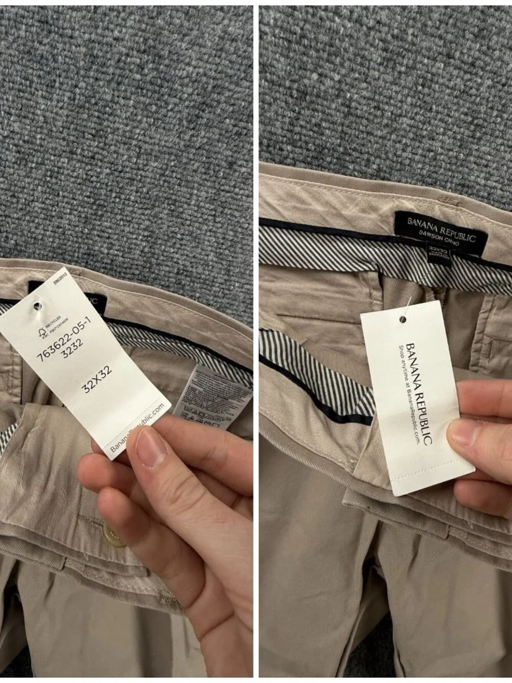 NWD NWT Banana Republic 32x32 Dawson Chino Beige Cotton Pants Adult Flat Front